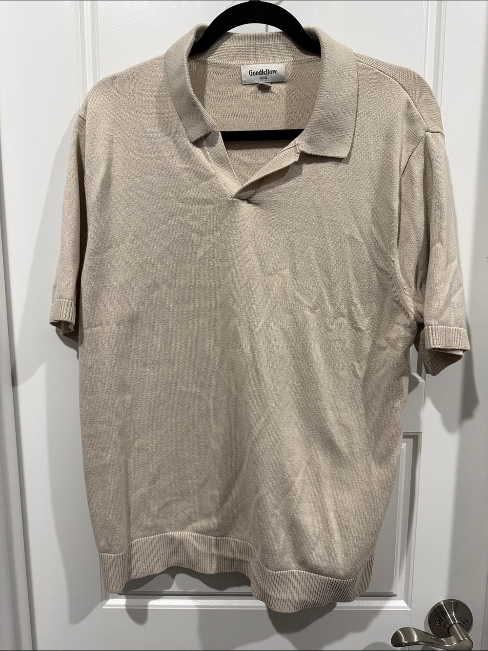 Goodfellow & Co Neutral Beige Short-Sleeve Polo